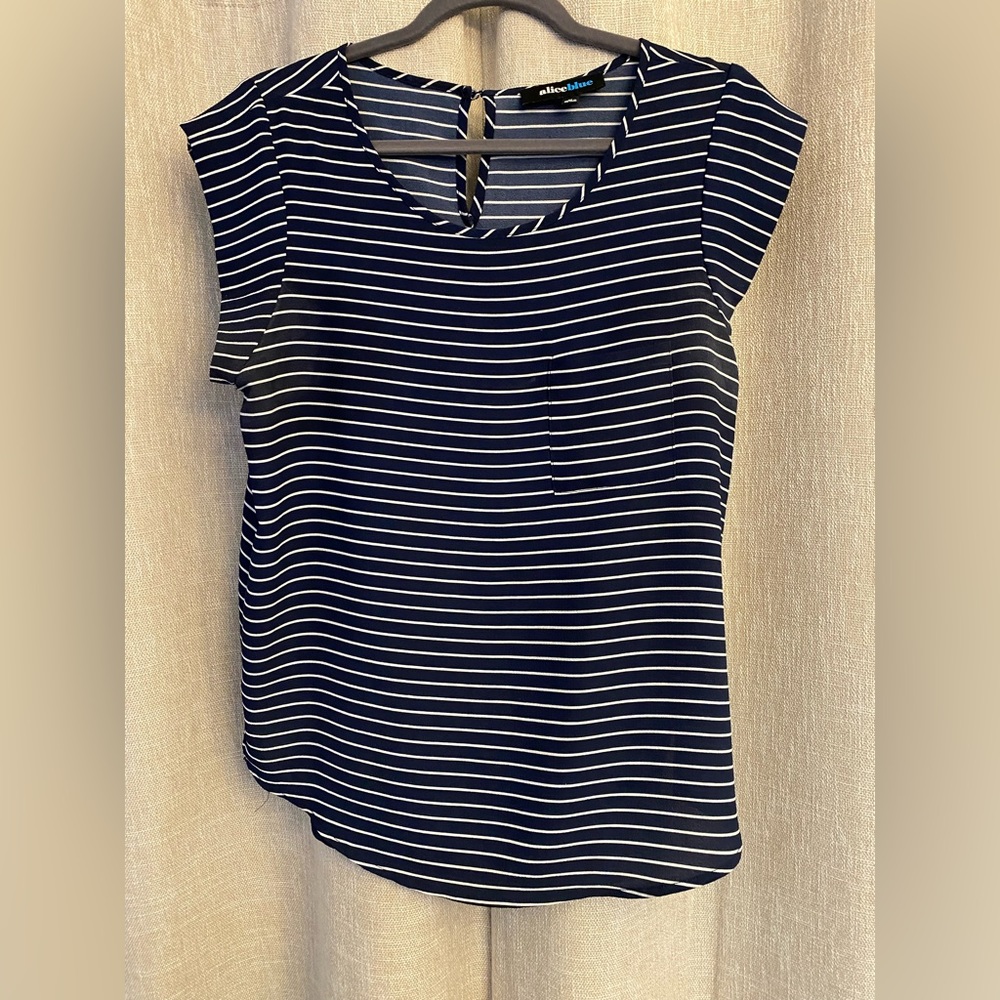Alice Blue - blue and white stripes blouse - size medium